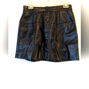 NWT Free People Faux Leather Snap Front Miniskirt